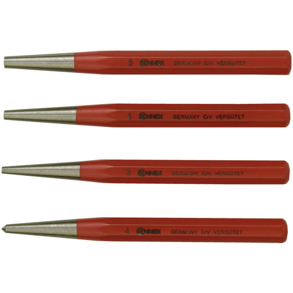 CONNEX Körner- und Durchschlägersatz, 4-teilig – Achtkantig