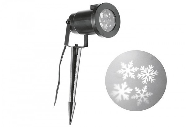 Projektor LED Schneeflocken warm-weiß 7 x 7 x 30 cm