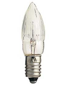 Ersatzbirnchen / Riffelkerze 12V 3Watt klar 3Stück