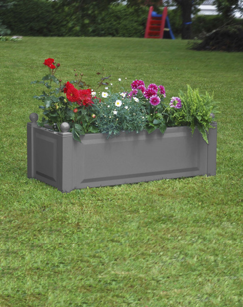 KHW Pflanzgefäß / Pflanzkasten Kunststoff 100x43x40cm grau