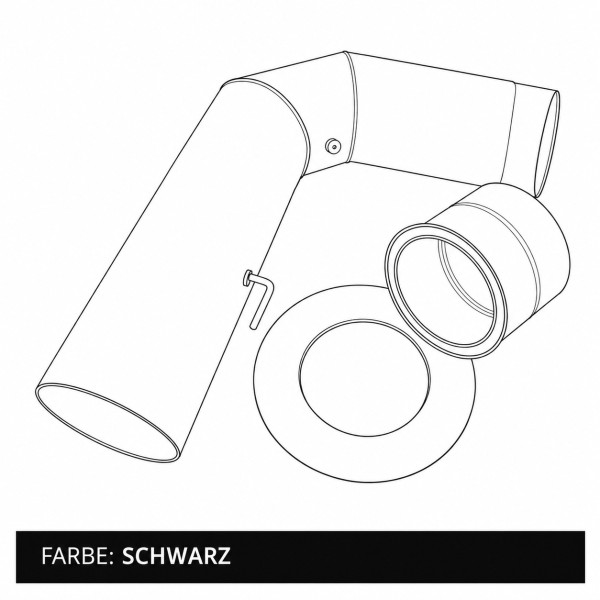 Ofenrohr-Set DN 150 mm Schwarz – Komplettset für den Kaminanschluss