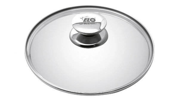 Elo Glasdeckel Galant Ø 24 cm mit Edelstahlrand und Edelstahlknauf