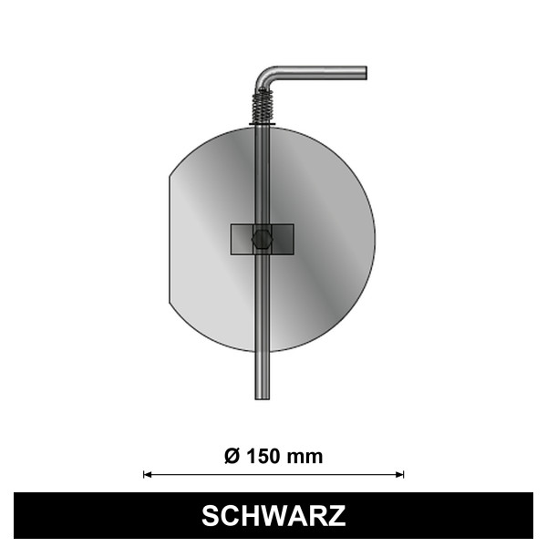 EdiFire Drosselklappe für Ofenrohr Ø 150 mm, Stahl, schwarz