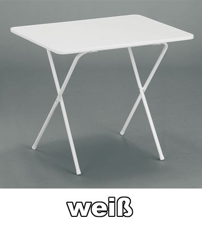 MFG Campingtisch klappbar eckig 60 x 80 cm weiß Kunststoff