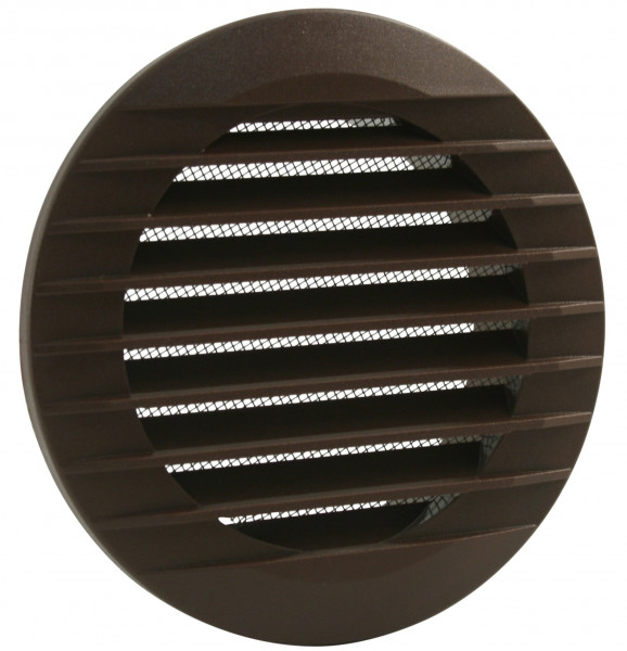 Lüftungsgitter Ø 140 mm braun Anschluss Ø 100 mm