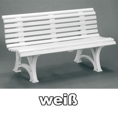Gartenbank 3 Sitzer Helgoland / Neptun weiß Kunststoff
