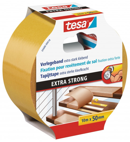 tesa Verlegeband EXTRA STRONG doppelseitiges Klebeband 10m:50mm