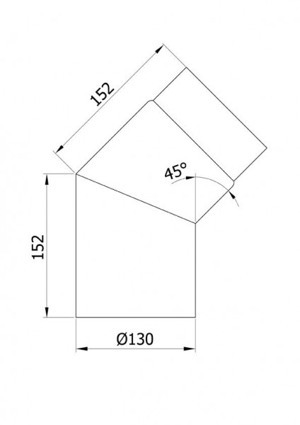 Ofenrohr / Rauchrohr Bogenknie 45° Ø130mm Senotherm grau ohne Tür