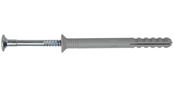 Nageldübel 6 × 60 mm, Senkkopf PZ, Nylon/Stahl verzinkt, 50 Stück