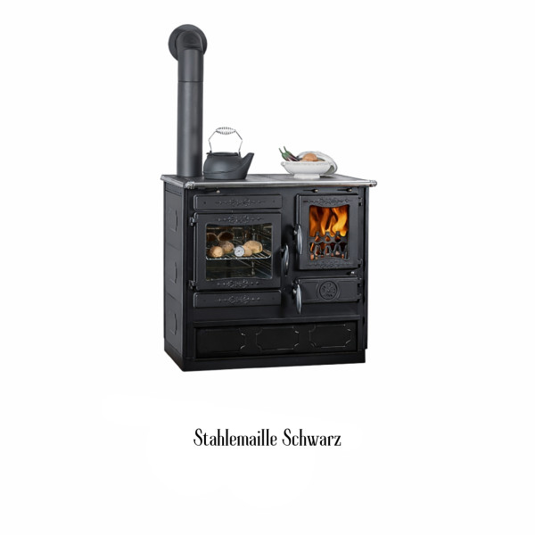 Globe-fire Holzküchenherd Alhena links schwarz 7 kW