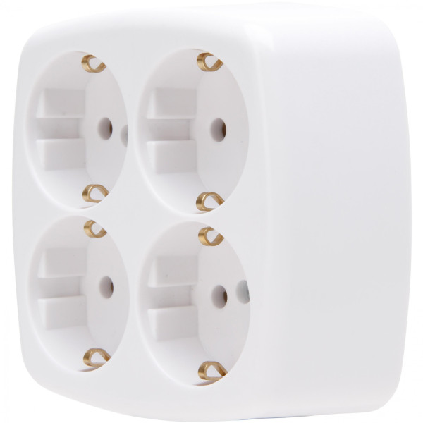 Kopp Schutzkontakt Steckdose 4-fach arktisweiß