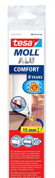 tesamoll® Comfort Türdichtschiene für unebene Böden weiß 1m x 40mm