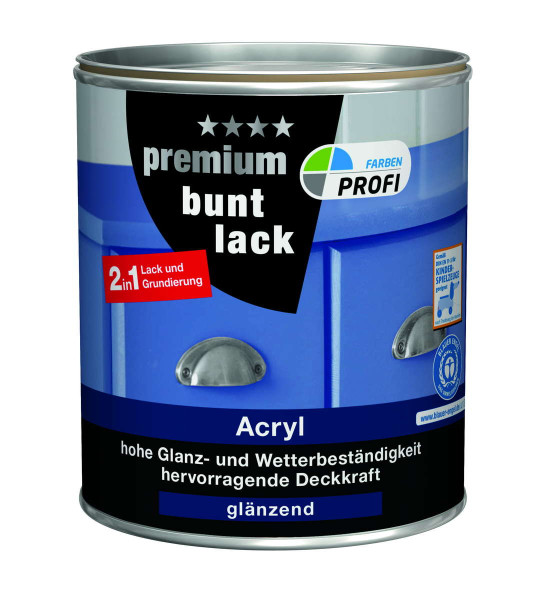 PROFI Acryl Buntlack glänzend Enzianblau 125 ml