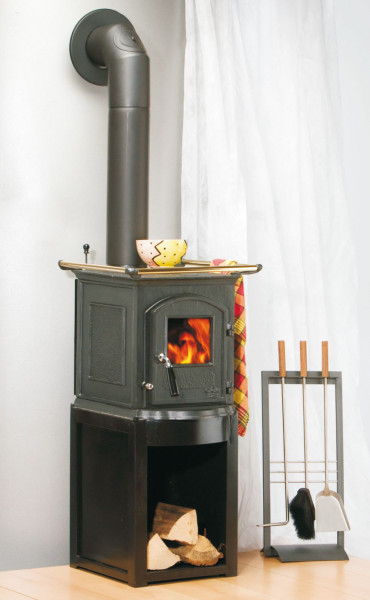 Kaminofen Globe-fire Pluto Cooking raumluftunabhängig Guss schwarz 5kW