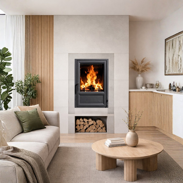 Kamineinsatz Globe-fire Luna raumluftunabhängig Guss schwarz 6kW