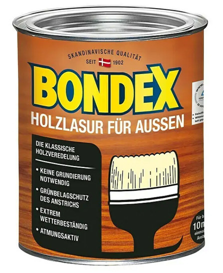 BONDEX HOLZLASUR FÜR AUSSEN dunkelgrau 750ml