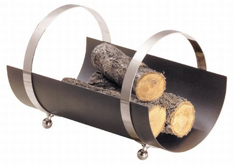 Holzkorb - Holzlege Lienbacher anthrazit Chrom 34x33x50cm