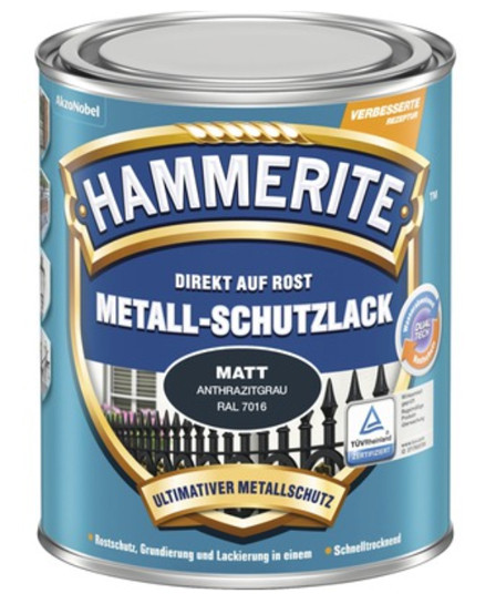 Hammerite Metallschutz Lack matt anthrazit 750ml