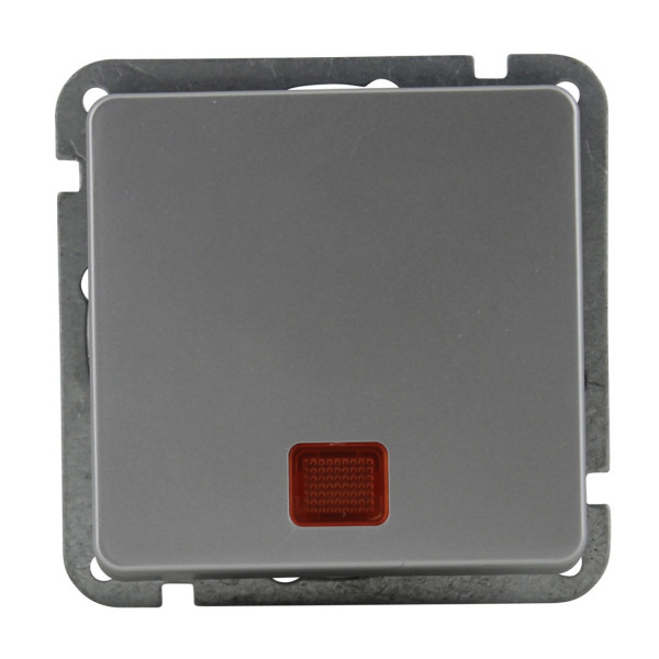 Kontroll-Wechselschalter Montreal S503 silber mit Steckklemmen