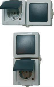 Kombination AP/FR, waager A/W+Steckd., Nautic grau