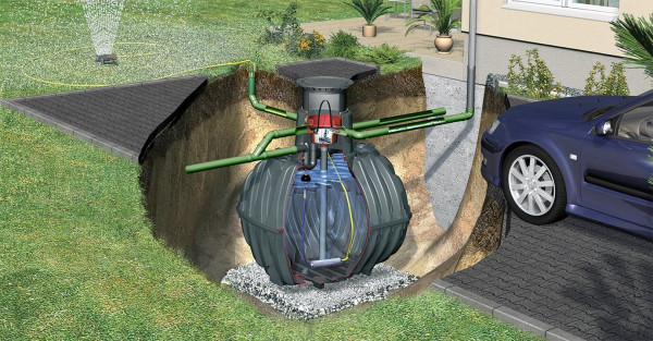 Graf Erdtank Carat XL 13.000 l Paket Garten-Komfort Pkw-befahrbar
