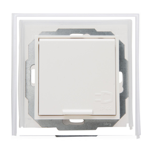 ATHENIS – Schutzkontakt-Steckdose mit Klappdeckel reinweiß