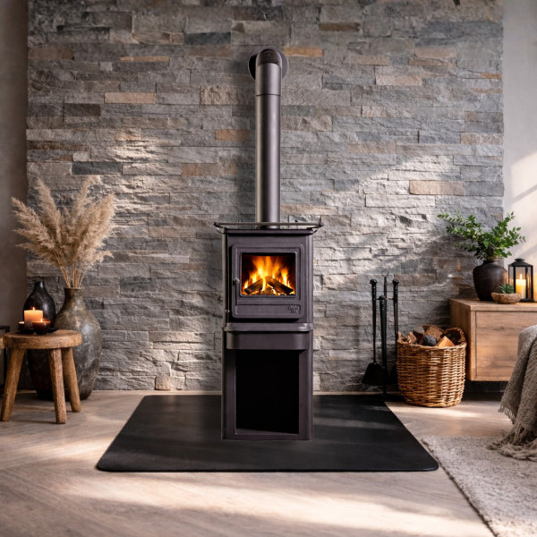 Kaminofen / Küchenherd Globe-fire Ceres cooking Guss schwarz 6kW