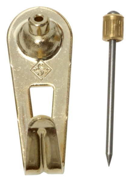 Wandhaken mit Stahlnadeln Gr. 1, Stahl vermessingt