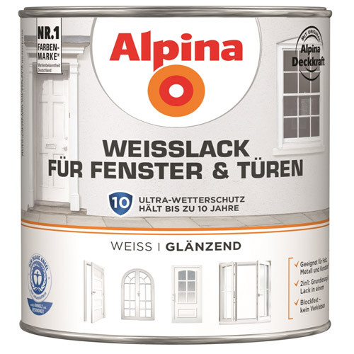 Weißlack für Fenster und Türen glänzend