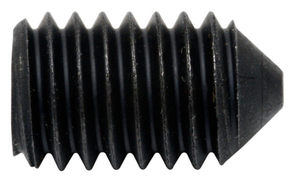 Madenschrauben M6 × 10 mm, Spitze, Stahl blank, DIN 914, 6 Stück