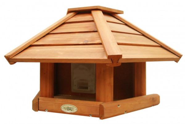 Vogelhaus / Futterhaus Habau Wandhänger mit Silo 53x25x30cm