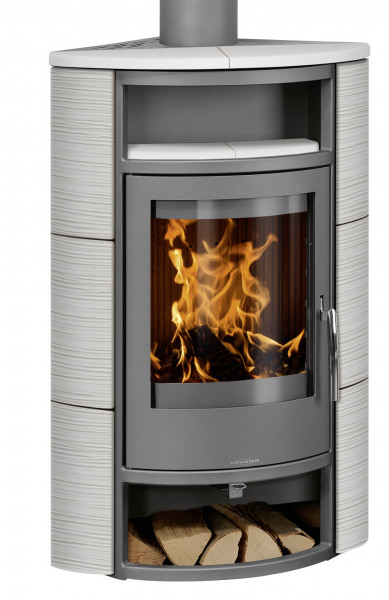Kaminofen Oranier Polar Eck raumluftunabhängig seidenweiß 6,5kW