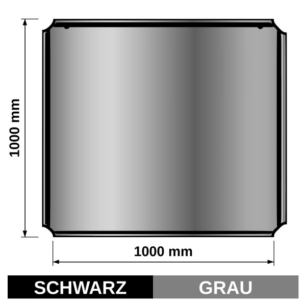 ediFire Bodenplatte 1000 × 1000 mm, schwarz/grau