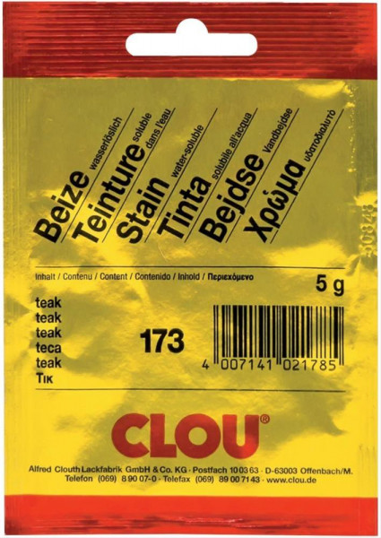 Clou Beize / Pulver-Beize wasserlöslich Nr. 173 teak 10g