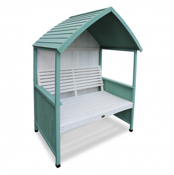 HABAU Laubenbank Gartenbank Romantik mintgrün 120x76x170cm