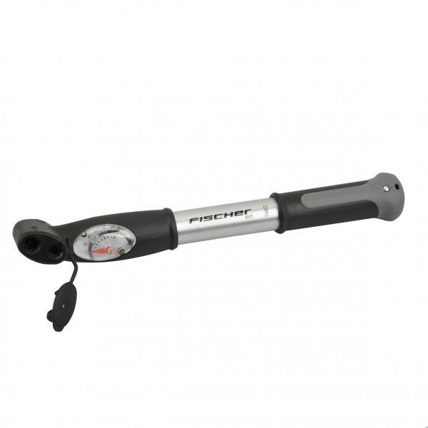 Fischer Fahrradpumpe / Minipumpe Alu mit Doppelhub-Funktion