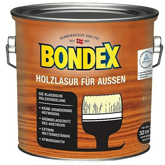 BONDEX HOLZLASUR FÜR AUSSEN kalkweiß 2,5L