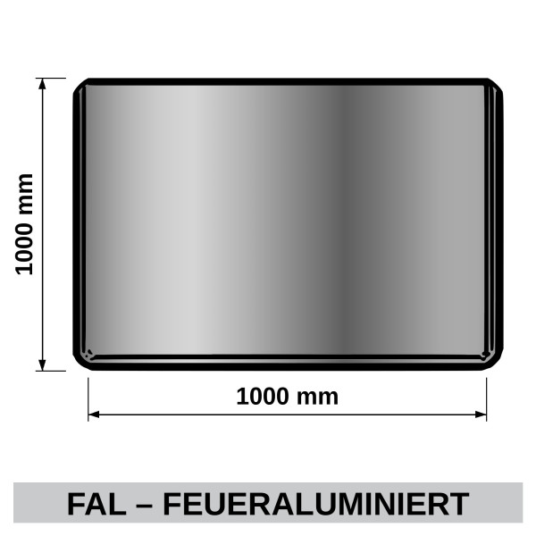 ediFire Ofenblech 1000 × 1000 mm, feueraluminiert