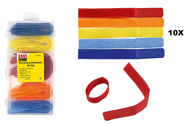 EW Klettverschluss Satz Kabelbinder 50-teilig