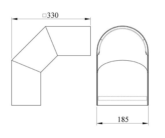 Hitzeschutz Rohrblende Winkel 90° Senotherm gussgrau Ø 150 mm