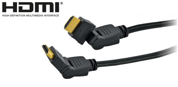 SCHWAIGER® High Speed HDMI® Kabel mit Ethernet 2x 360° 1,5m