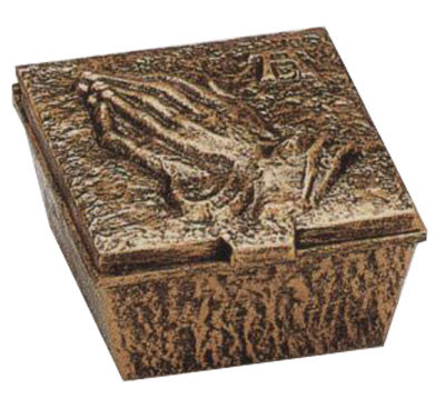 Weihwasserbecken bronzefarbig 14 x 12 x 6,5 cm