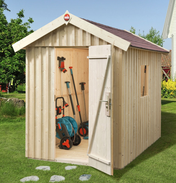 Weka Gerätehaus 16 mm Schwedenhaus 348 Gr. 1 natur 200x208cm