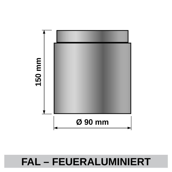 ediFire Ofenrohr Ø 90 mm, 150 mm, feueraluminiert