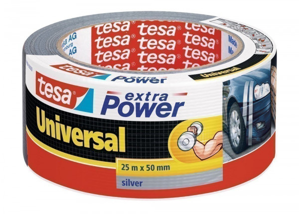 tesa® extra Power Universal Gewebeband 25 m x 50 mm silber