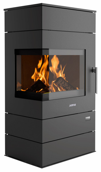 Kaminofen Justus Voga (W+) raumluftunabh. Stahl schwarz 6,5 kW