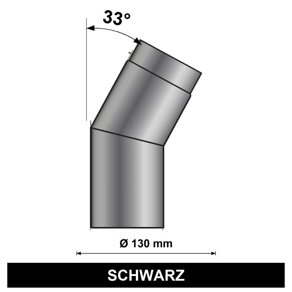 EdiFire Bogen 33° Ø 130 mm, schwarz