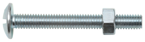 Möbelbauschrauben 5 × 20 mm mit Mutter, Stahl verzinkt, 10 Stück