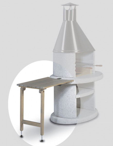 Abstelltisch Wellfire Holz grau 70x45cm für runde Simsplatte