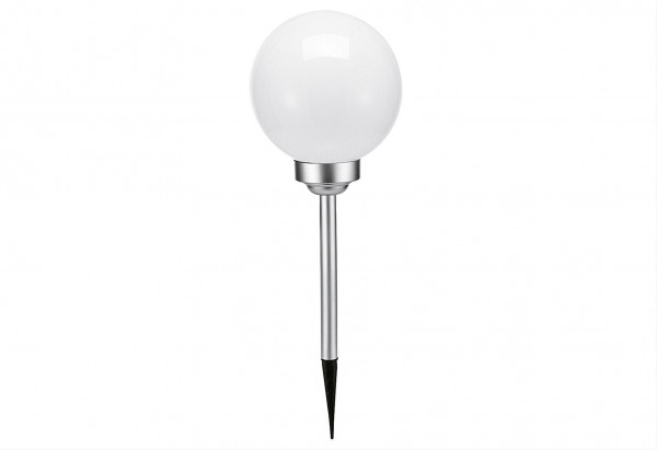 HI Solarlampe LED Ø20cm weiß Kugel mit Erdspieß